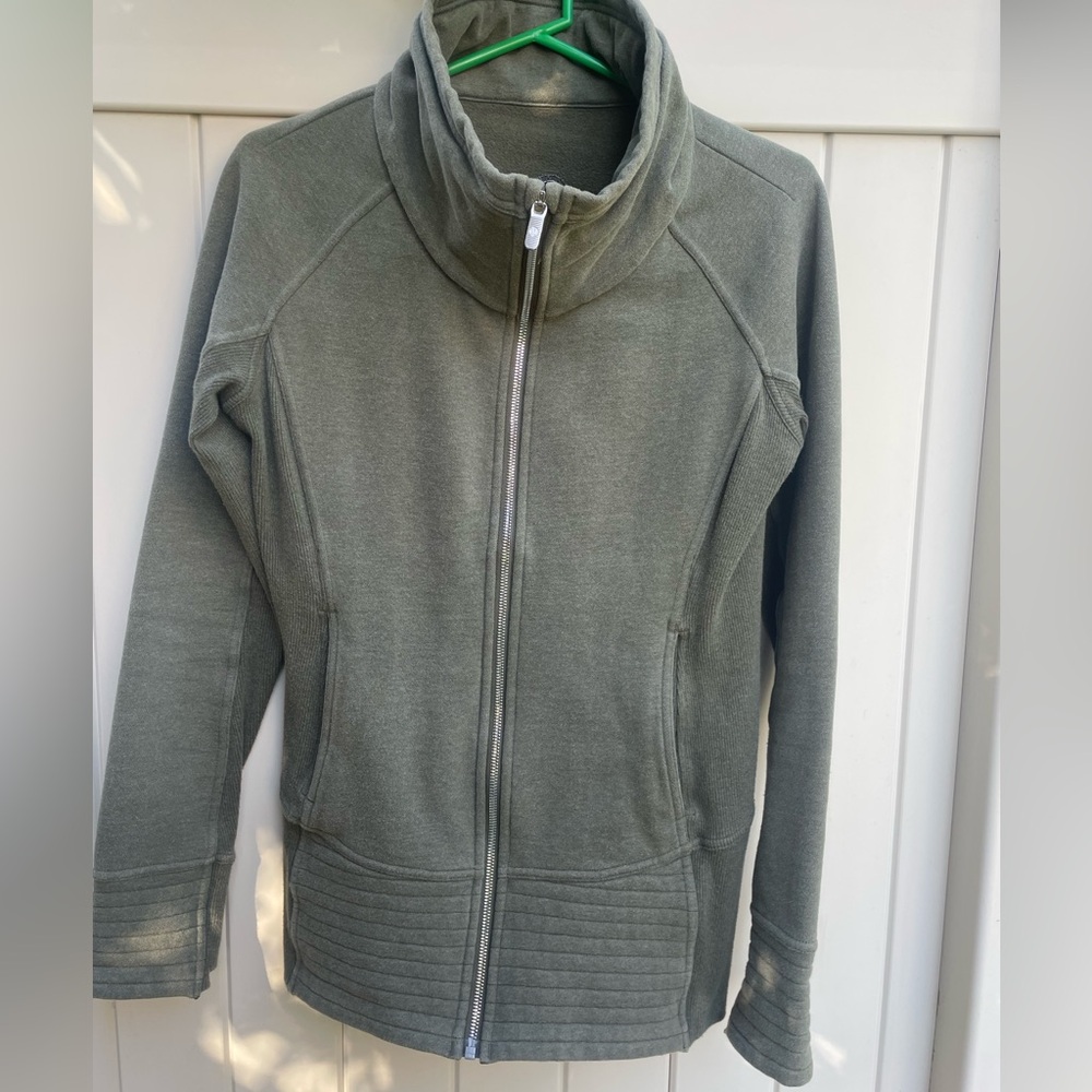 Lululemon Olive Green Full-Zip Fleece Tunic